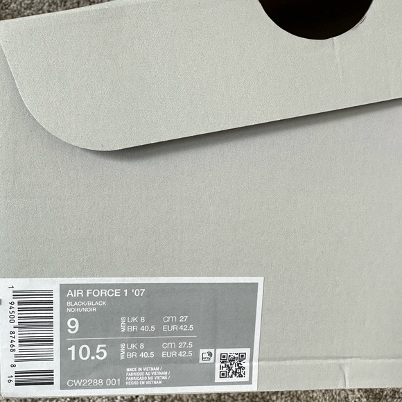New Mens Air Force 1 Black Size 9 *NEW* - Picture 4 of 4